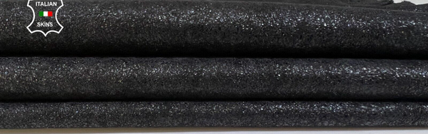 ANTHRACITE BLACK CRACKED SHIMMER SHINY Soft Goatskin leather 7sqf 0.8mm #B5708