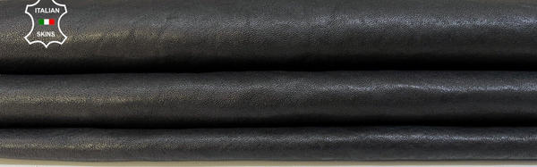 WASHED BLACK VEGETABLE TAN Thick Soft Italian Lambskin leather 7sqf 1.9mm B9543