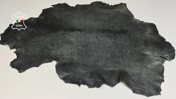 DARK GRAY ANTIQUED VEGETABLE TAN Soft Lambskin leather hides 8+sqf 0.9mm #B5281