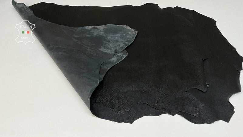BLACK PEBBLE GRAINY Strong Italian Calfskin leather 2 skins 18sqf 0.7mm #B7232