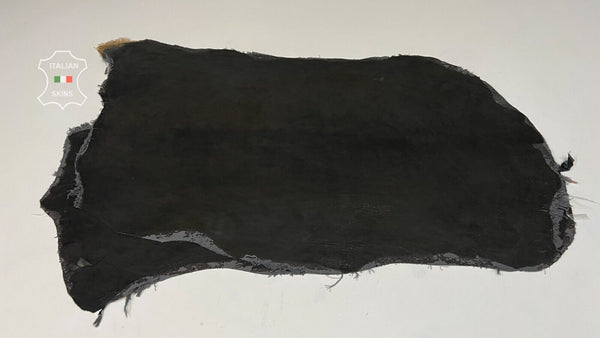 BLACK SHINY Soft Italian Stretch Lambskin leather hide 2 skins 8sqf 0.7mm #B7164