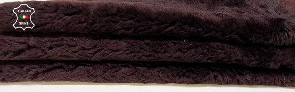 BURGUNDY Soft Hair On sheepskin Lamb shearling fur leather hides 23"X31" B8688