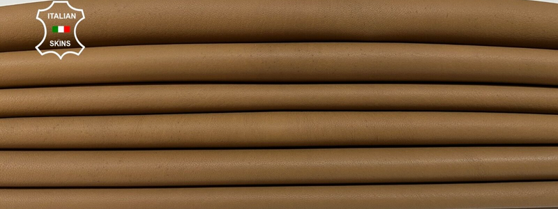 NATURAL CAPPUCINO BROWN Soft Italian Lambskin Leather 2 skins 10sqf 0.9mm #B3255
