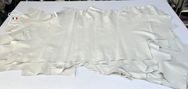 IVORY Soft Italian Calfskin Cow leather Bookbinding 5 skins 45sqf 0.9mm #B9477