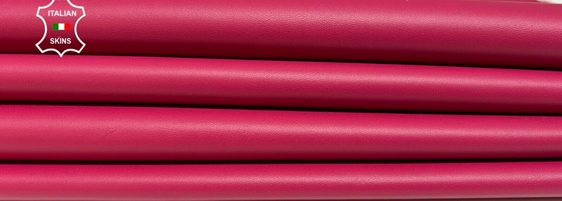 FUCHSIA PINK MAGENTA Soft Italian Lambskin leather  2 skins 10sqf 0.9mm #B5216