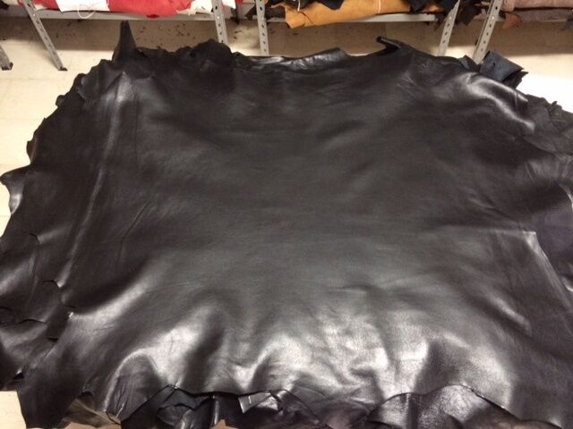 Italian Lambskin leather 6 HIDES VERY SOFT  BLACK total  40sqf