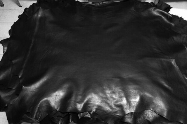 Italian hides Lambskin soft Leather hide skin 3 skins JET BLACK 18sqf