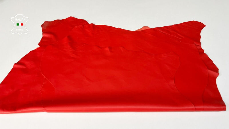 SCARLET RED Thin Soft Italian Lambskin Sheep leather 5 skins 25sqf 0.6mm #B8313