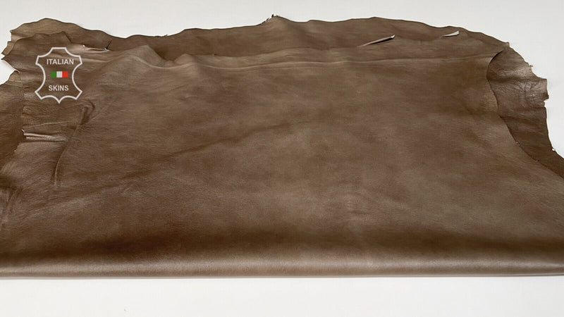 WALNUT BROWN DISTRESSED Thin Soft Lambskin leather 2 skins 10sqf 0.6mm #B7298