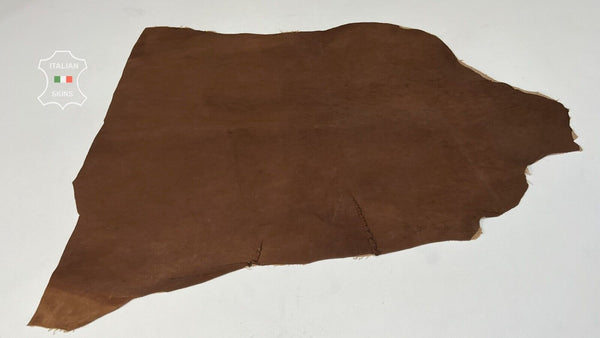 WASHED BROWN VEGETABLE TAN Soft Italian STRETCH Lamb leather 5sqf 1.0mm B7491