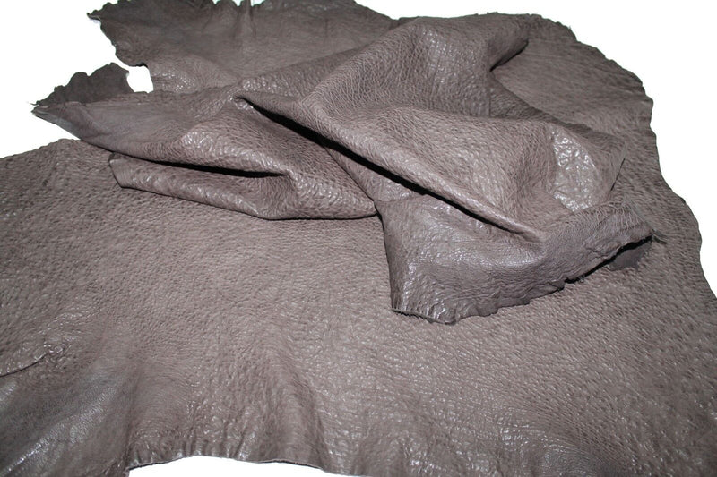 Lambskin vegetable tan thick leather skins VTG GRAINY WASHED DARK BROWN 10sqf