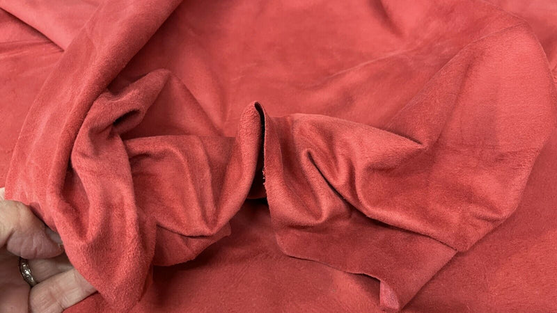 PERSIAN RED SUEDE soft Italian Lambskin Lamb leather 2 skins total 14sqf 0.5mm