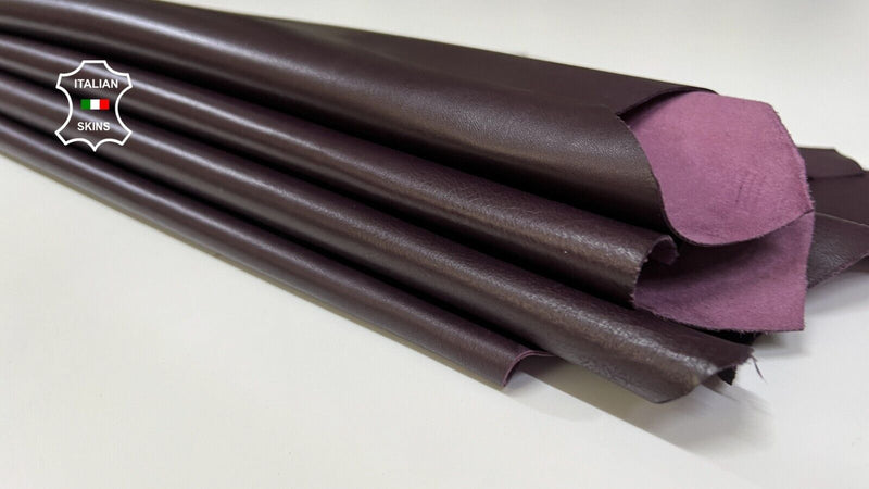 BURGUNDY DEEP PLUM Soft Italian Lambskin leather 2 skins 10+sqf 0.8mm #B4888