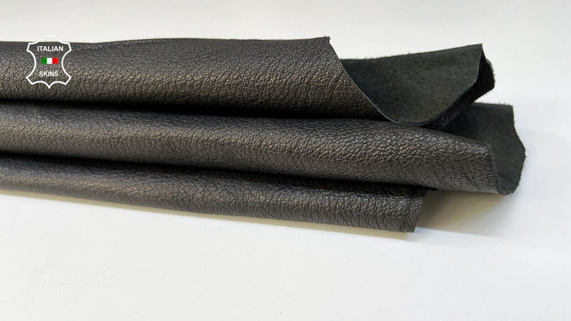 BLACK ROUGH GRAINY Thick Italian Goatskin Goat leather hides 5sqf 1.4mm #B9566