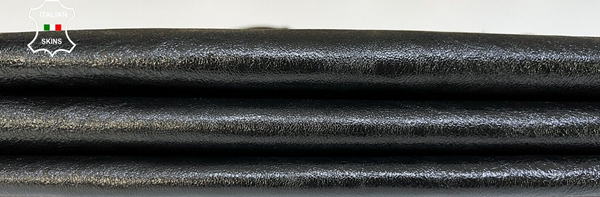 BLACK SHINY CRINKLE PATENT Soft Italian Lambskin leather hides 5+sqf 0.7mm B8560
