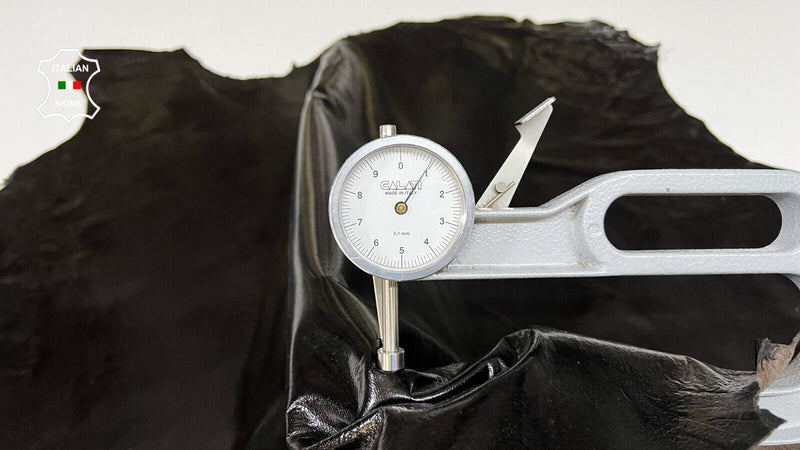 PATENT DARK BROWN CRINKLED Soft Italian Lambskin leather hides 8sqf 1.0mm #B8377