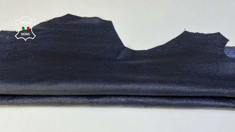 DARK BLUE VINTAGE ANTIQUED CRINKLED Soft Lambskin leather 3+sqf 0.9mm #B4997