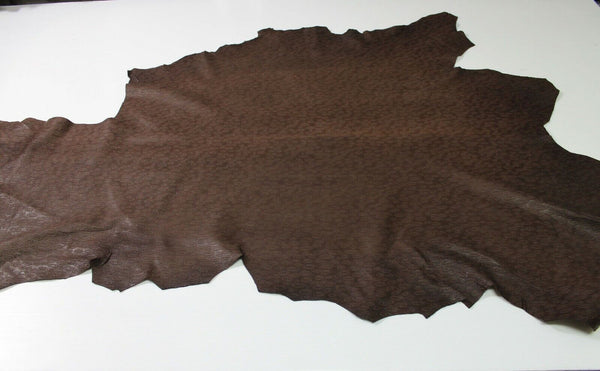 BROWN OVAL TEXTURED vegetable tan Italian Lambskin leather skin 7+sqf  #A4853