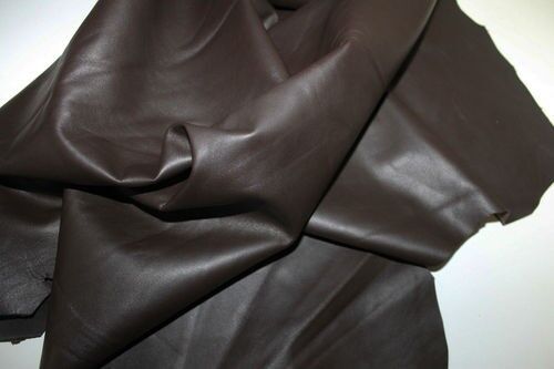 ITALIAN lambskin leather hide hides skin skins SOFT DARK BROWN 7sqf