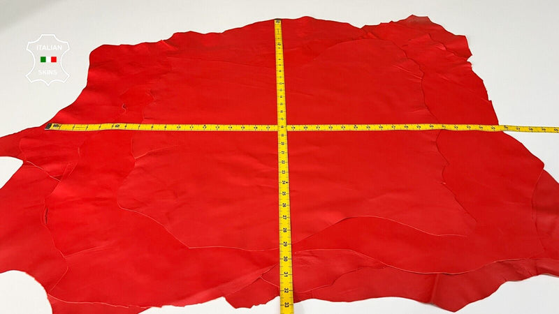 SCARLET RED Thin Soft Italian Lambskin Sheep leather 5 skins 25sqf 0.6mm #B8313