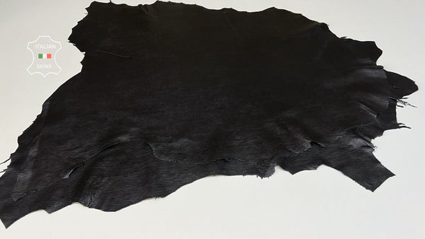 BLACK SAFFIANO PRINT On Thin Soft Italian Lamb leather 2 skins 14sqf 0.6mm B8291