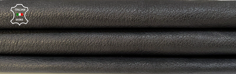 BLACK ROUGH GRAINY Thick Italian Goatskin Goat leather hides 5sqf 1.4mm #B9566