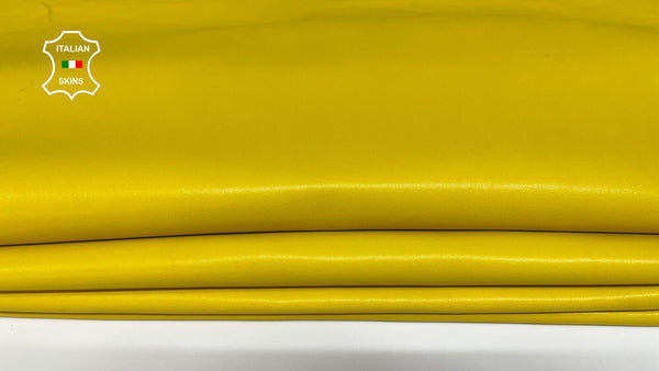 TRUE YELLOW soft Italian Lambskin Lamb Sheep leather 2 skins 10sqf 0.7mm #B1899