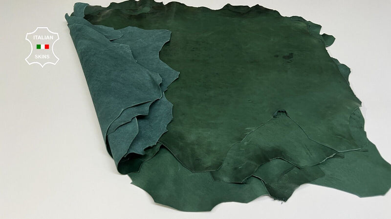 GREEN RUSTIC VEG TAN ANTIQUED Thick Lambskin leather 8 skins 48sqf 1.3mm #B3534