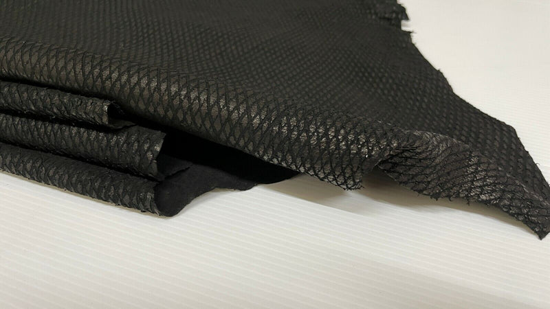 BLACK SNAKE TEXTURE vegetable tan Lambskin leather 5 skins 30sqf 0.7mm #A7254