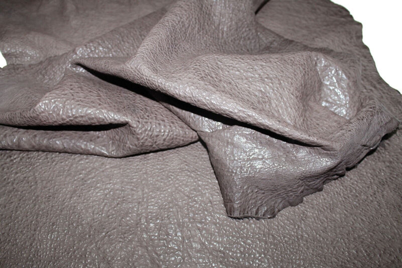Lambskin vegetable tan thick leather skins VTG GRAINY WASHED DARK BROWN 10sqf