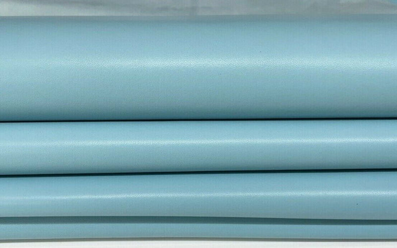 AZURE SKY BLUE Lambskin Lamb Sheep leather 2 skins total 12sqf 0.9mm #A8855