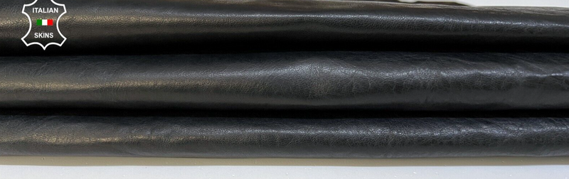 BLACK ANTIQUED VEGETABLE TAN CRINKLE Soft Italian Lamb leather 7+sqf 0.9mm B9716