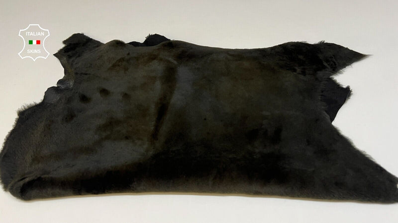 DARK BROWN Hair On sheepskin Lamb shearling fur leather hide hides 24"X29" B8668