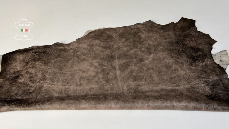 TAUPE BROWN DISTRESSED VINTAGE LOOK Thick Soft Lambskin leather 5sqf 1.1mm B8082