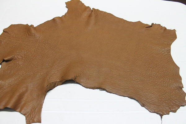 Italian thick Lambskin leather hides skin skins WASHED BUBBLE GRAINY CAMEL 5sqf