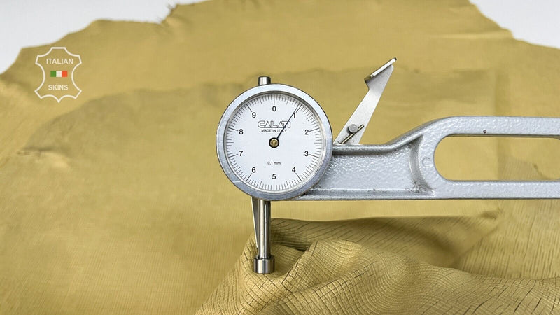 WHEAT YELLOW TEXTURED Soft Italian Lambskin leather 2 skins 18sqf 1.0mm #B8132