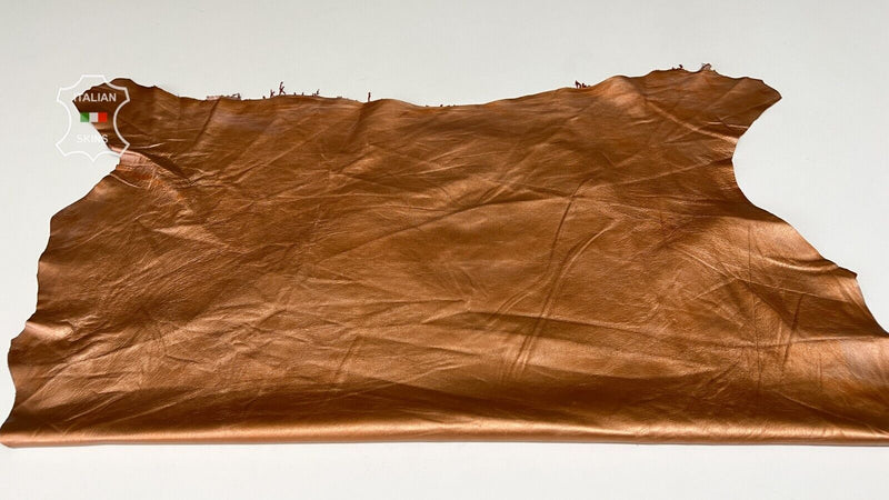 METALLIC COPPER Thin Soft Italian Lambskin Sheep leather hides 5sqf 0.5mm #B7510