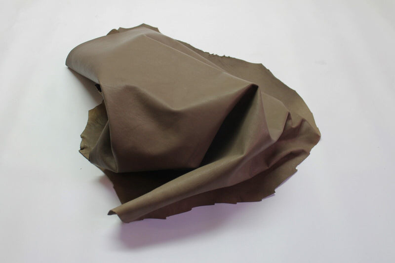 Italian Goatskin leather skin skins hide hides TAUPE BROWN 4+sqf #A951