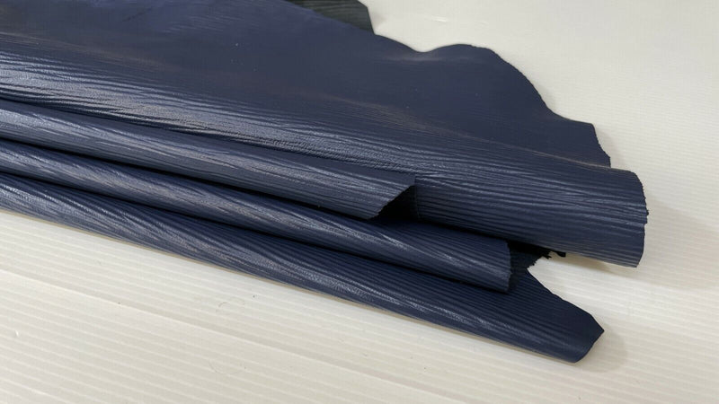 BLUE EPI LV textured thin soft Lambskin Lamb leather 2 skins 12sqf 0.5mm #A7335