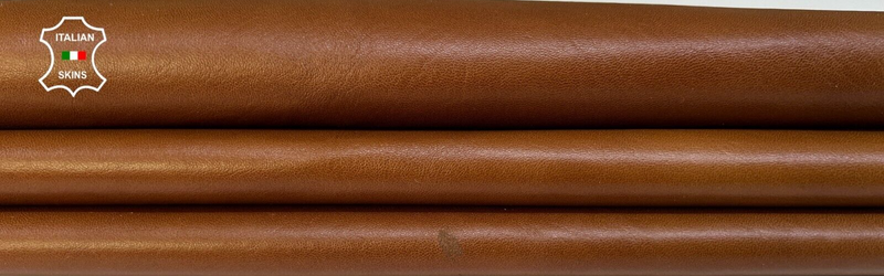 TAN BROWN SEMI GLOSS Soft Italian Lambskin leather Bookbinding 6sqf 0.7mm #B9556