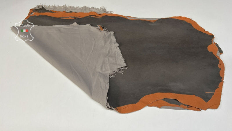 NATURAL GRAY ANTIQUED Soft Stretch Lambskin leather 2 skins 12sqf 0.7mm #B7134