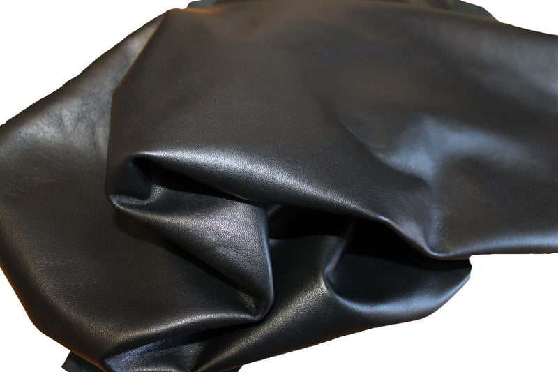 Italian Lambskin skin skins hide hides Leather SOFT PREMIUM BLACK 7sqf