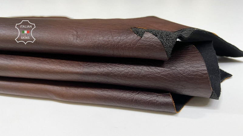 BROWN BACKED RUSTIC LOOK Italian STRETCH Lambskin leather hide 7+sqf 1.2mm B7441