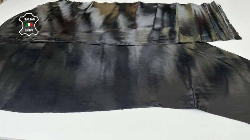 BLUE BLACK PATENT calfskin calf cow leather 2 skins total 12sqf 1.3mm #A8224