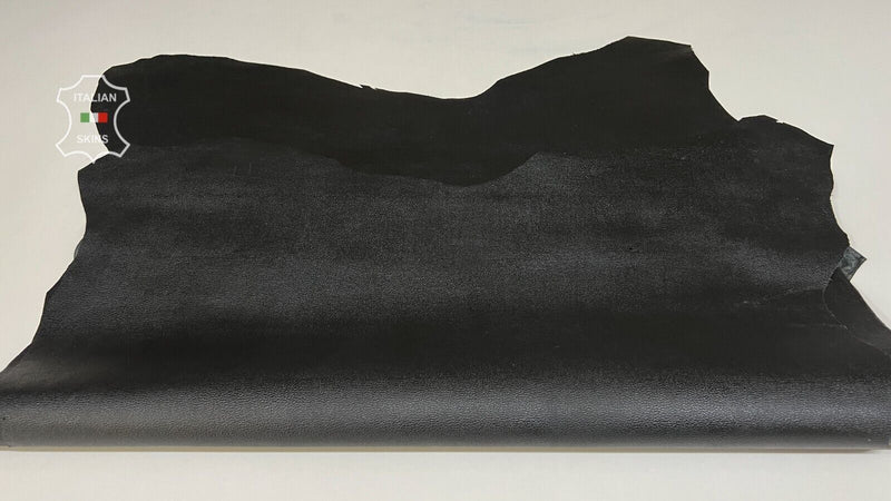 BLACK PEBBLE GRAINY Strong Italian Calfskin leather 2 skins 18sqf 0.7mm #B7232