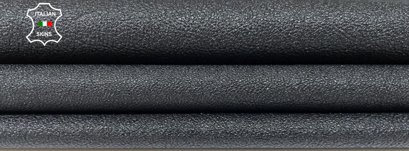 BLACK ROUGH SHINY Soft Italian Lambskin leather skins hides 5sqf 0.8mm #B2692