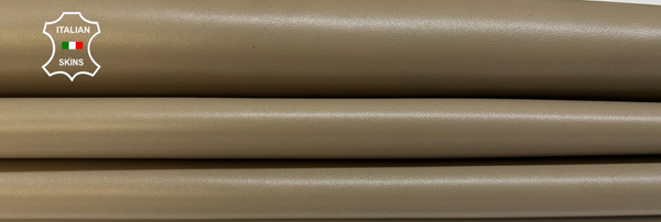 HAZEL WOOD DARK BEIGE Italian Metis Lambskin leather 2 skins 10+sqf 1.0mm #B5147