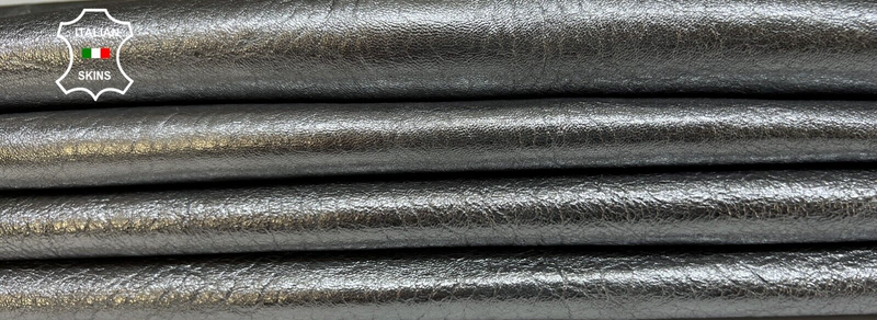 METALLIC CHROME ROUGH Thick Soft Lambskin leather hides 2 skins 9sqf 1.6mm B3532