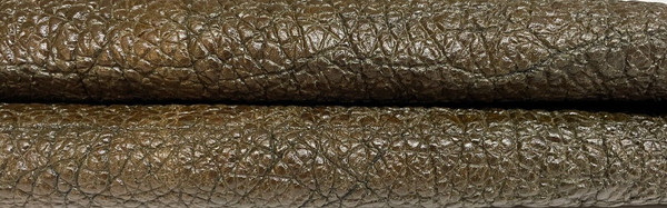 BUBBLY OLIVE BROWN Coated Thick Italian Lambskin leather skin 4sqf 2.5mm #B2391