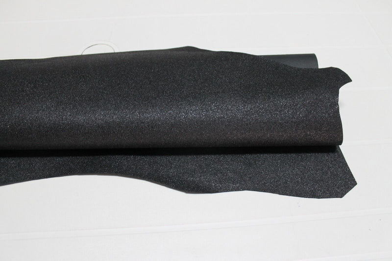 Italian strong Goatskin leather skins hides hide METALLIC ROUGH ANTHRACITE 3sqf